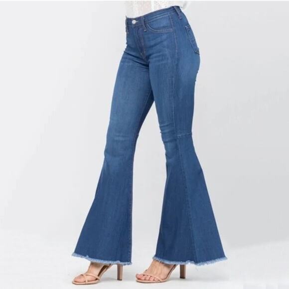 Judy Blue Super Flare Bell Bottom Jeans Sz 28 - Picture 2 of 6